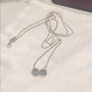 Banana republic silver mini dog tag long necklace